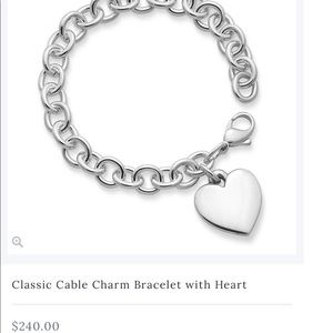 James Avery classic cable bracelet with heart.
